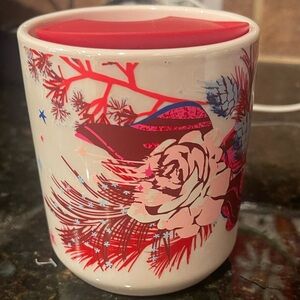 Starbucks Doubled Wall Roses & Pinecones 8 Oz Tumbler With Lid 2023